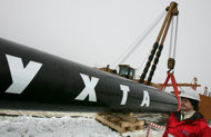 A workman near the Bovanenkovo-Ukhta gas pipeline in Ukhta, Russia, in 2008. Gazprom's inability to pump extra gas to Europe during the big winter chill has cast clouds over the Russian giant's vision of becoming the world's fail-safe supplier of last resort. 