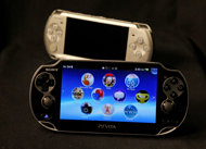 This Feb. 15, 2012 photo, shows Playstation PSVita, foreground, and its predecessor. In the age of “Angry Birds” and “Words With Friends” dominating people’s on-the-go playtime, Sony is making a push into the world of handheld gaming with a gadget aimed at loyal gamers and fans of the PlayStation.