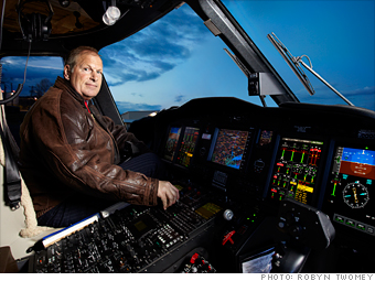 Cote in an Agusta Westland AW139 helicopter. Honeywell is one of the world's largest manufacturers of cockpit controls.