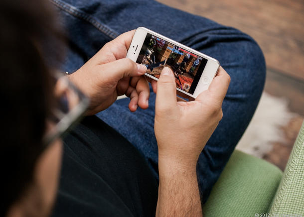 Game developers are likely to lean toward the landscape 16:9 orientation, because it more closely matches a standard HDTV's dimensions, and most console games. The extra width allows useful virtual button space, too. 4G LTE: Faster, at last